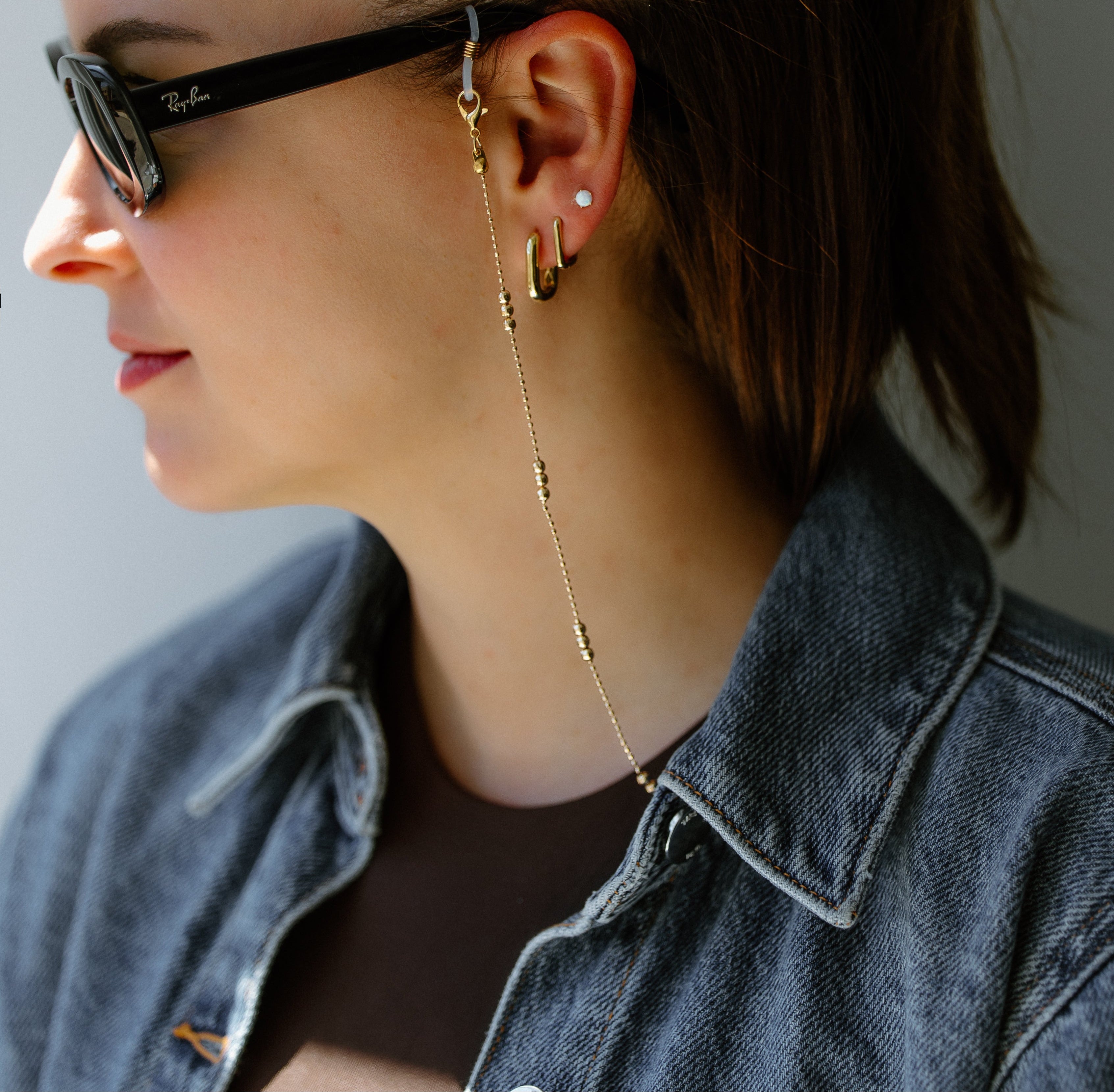 Chaîne à lunettes Billes dorées
