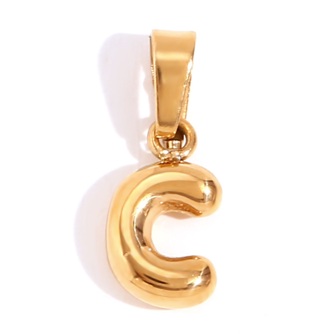 Collier lettre bombée (Doré)