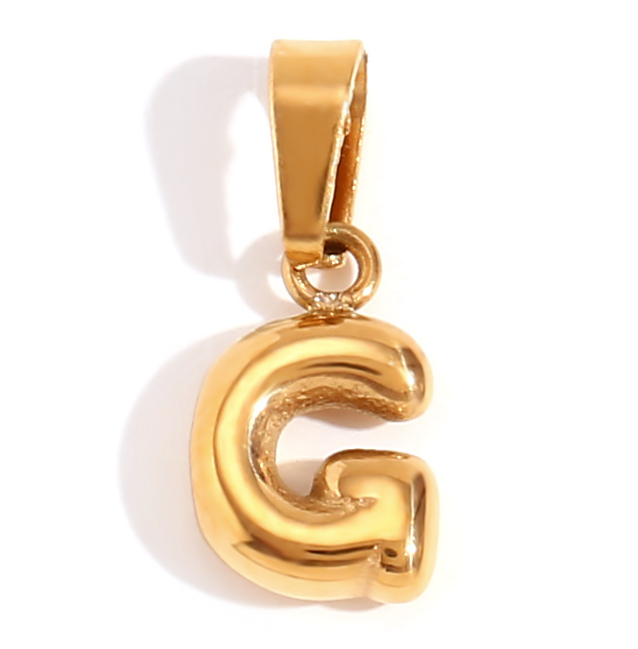 Collier lettre bombée (Doré)