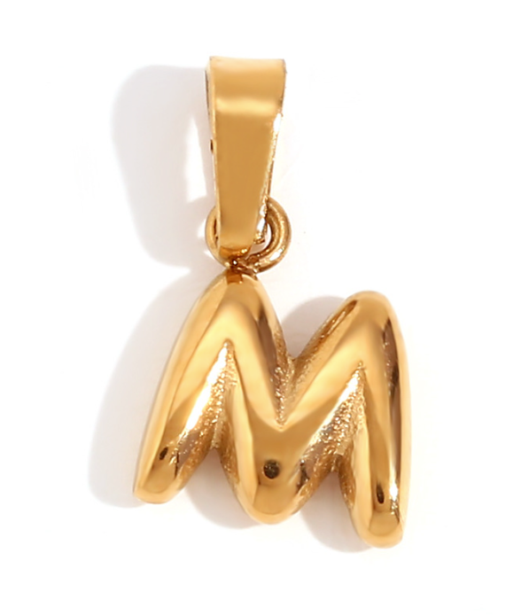 Collier lettre bombée (Doré)