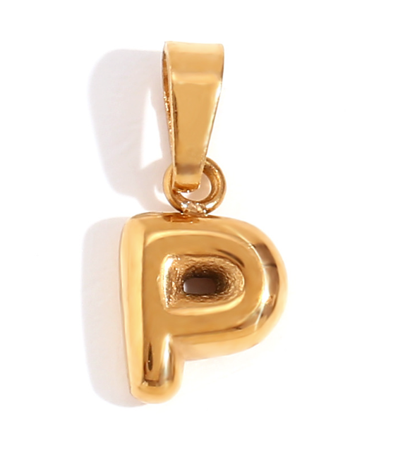 Collier lettre bombée (Doré)