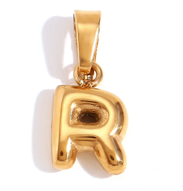 Collier lettre bombée (Doré)