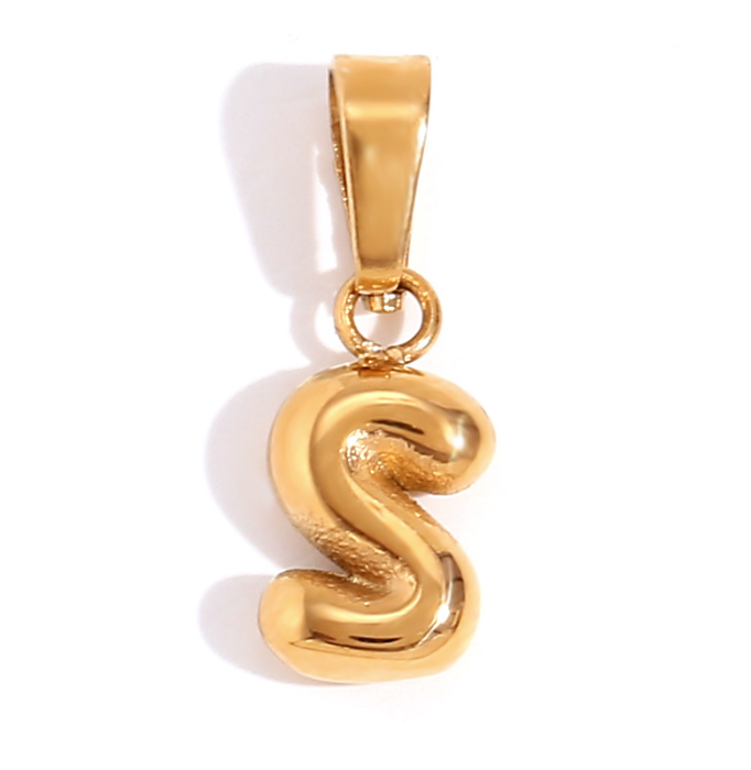 Collier lettre bombée (Doré)