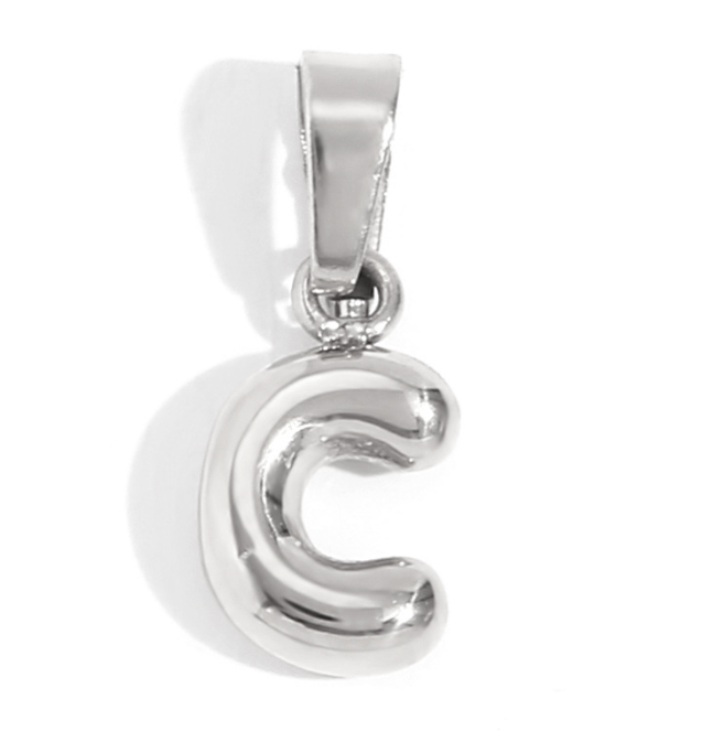 Collier lettre bombée (Argenté)