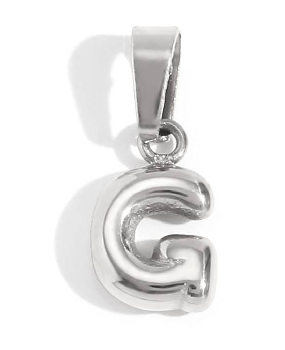 Collier lettre bombée (Argenté)