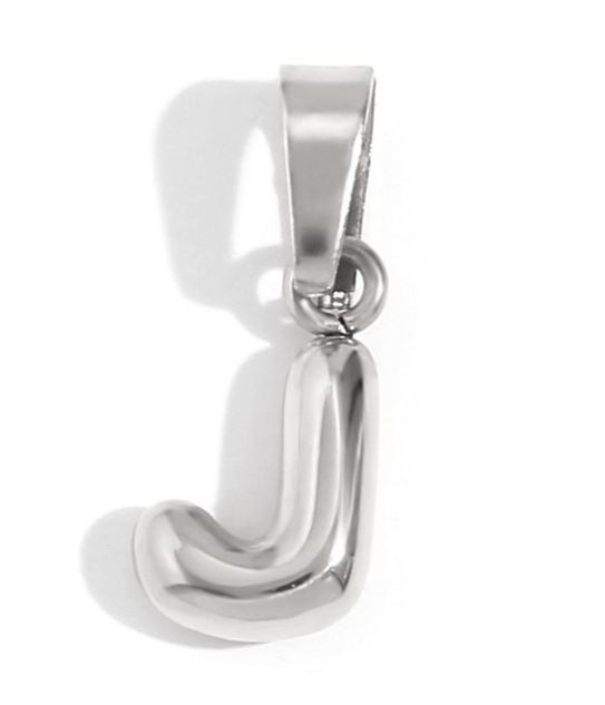 Collier lettre bombée (Argenté)