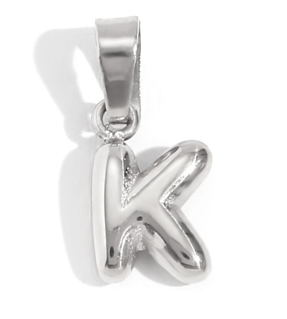 Collier lettre bombée (Argenté)