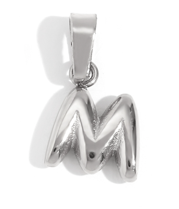 Collier lettre bombée (Argenté)