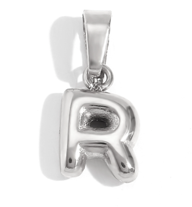 Collier lettre bombée (Argenté)