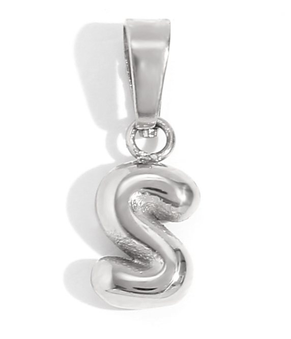 Collier lettre bombée (Argenté)