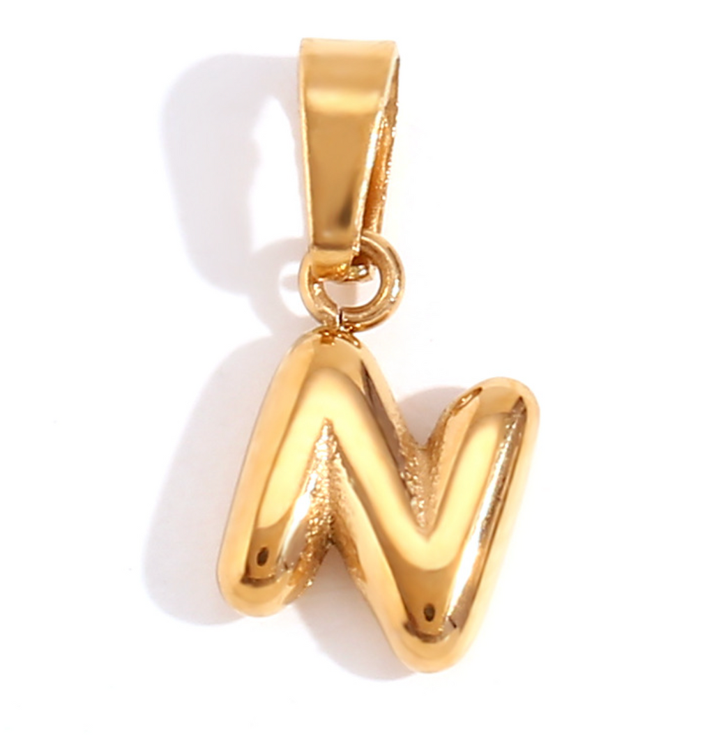 Collier lettre bombée (Doré)