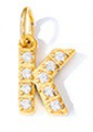 Collier lettre scintillante (Doré)