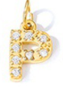 Collier lettre scintillante (Doré)