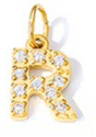 Collier lettre scintillante (Doré)