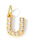 Collier lettre scintillante (Doré)