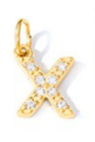 Collier lettre scintillante (Doré)