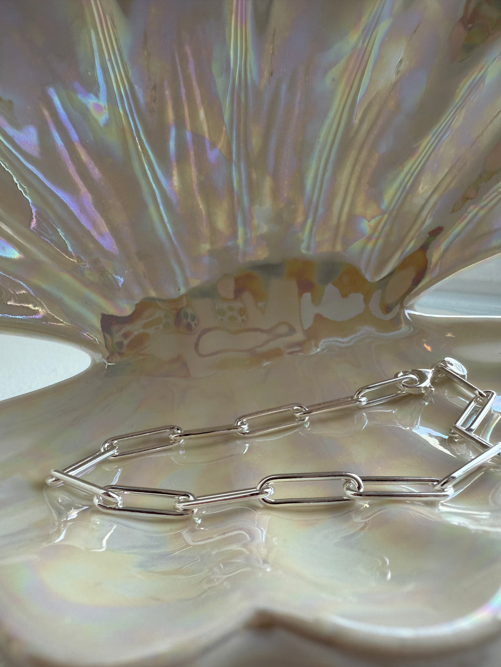 Bracelet paperclip large (Argent)