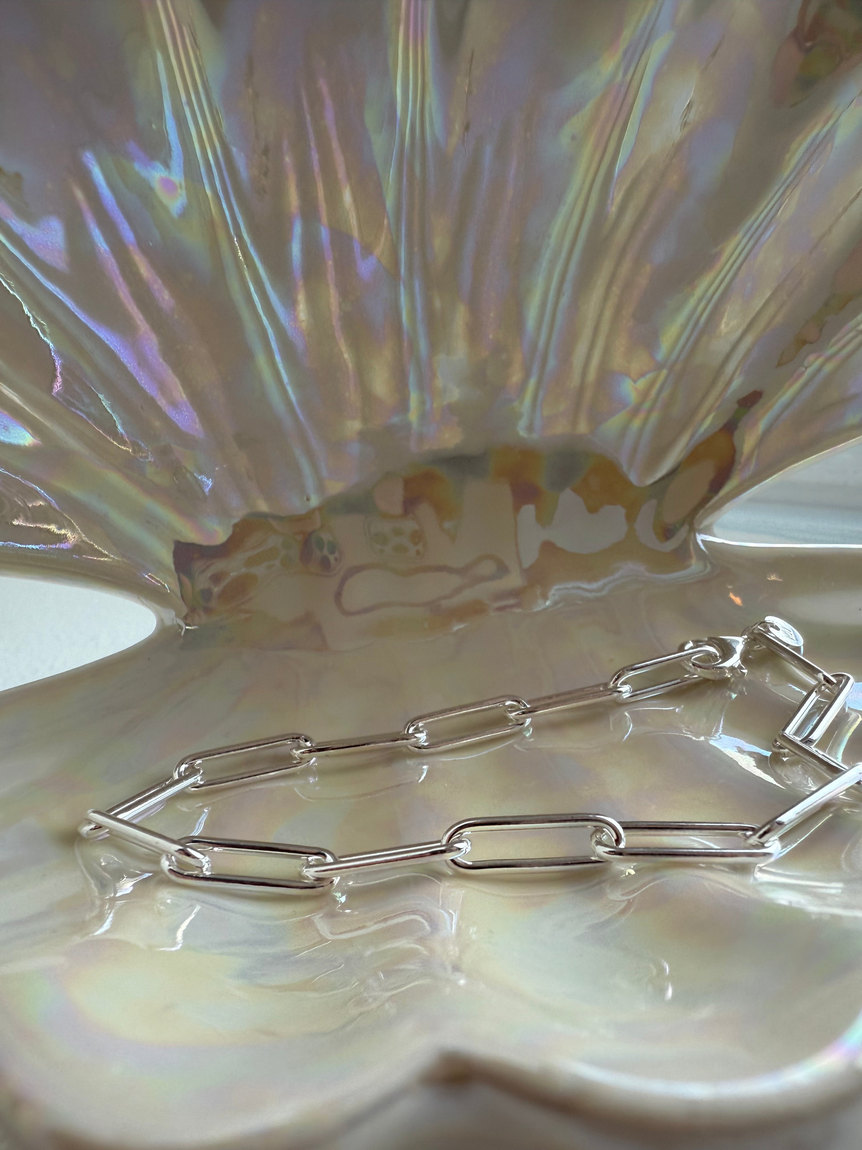 Bracelet paperclip large (Argent)