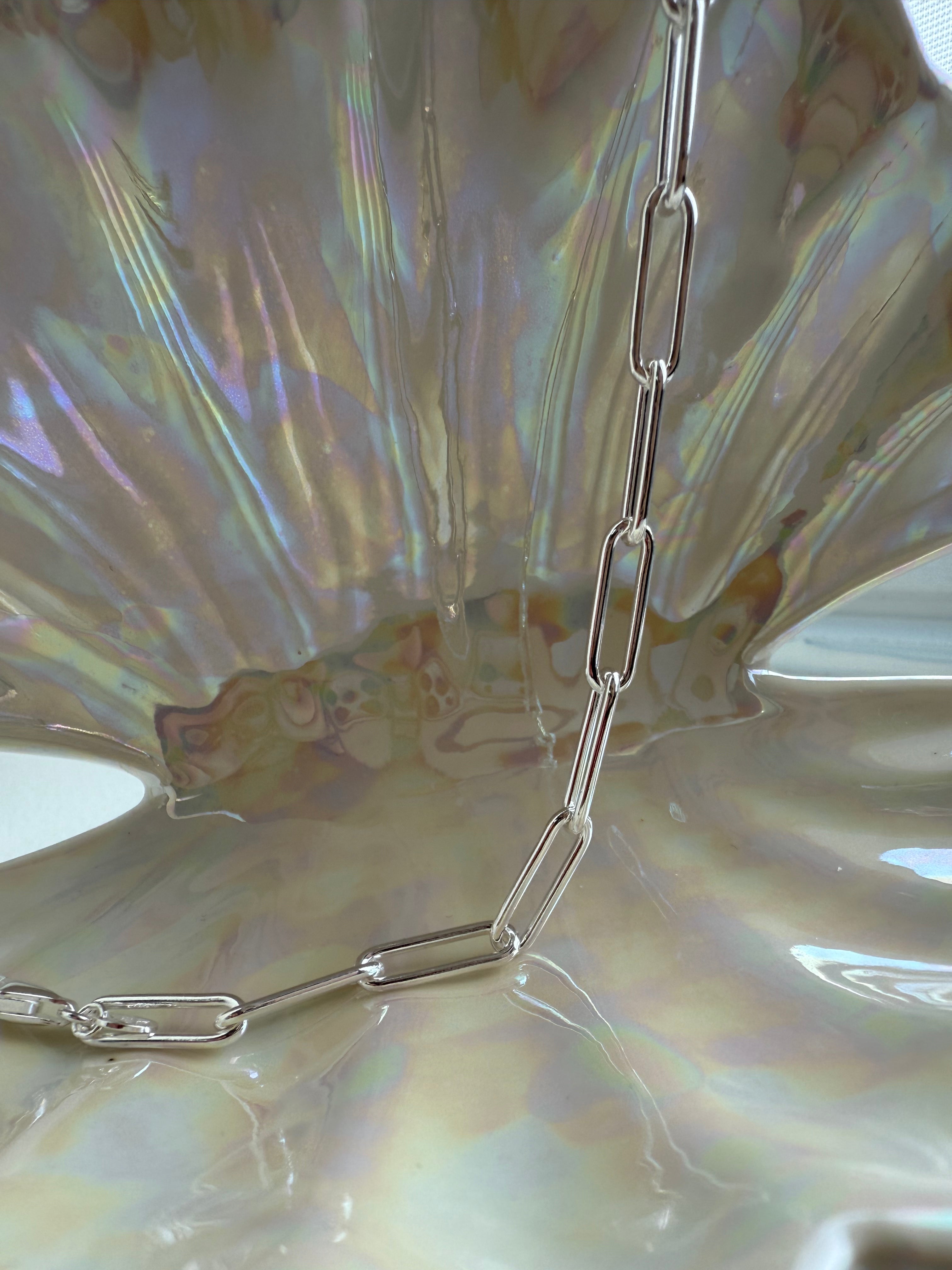 Bracelet paperclip large (Argent)