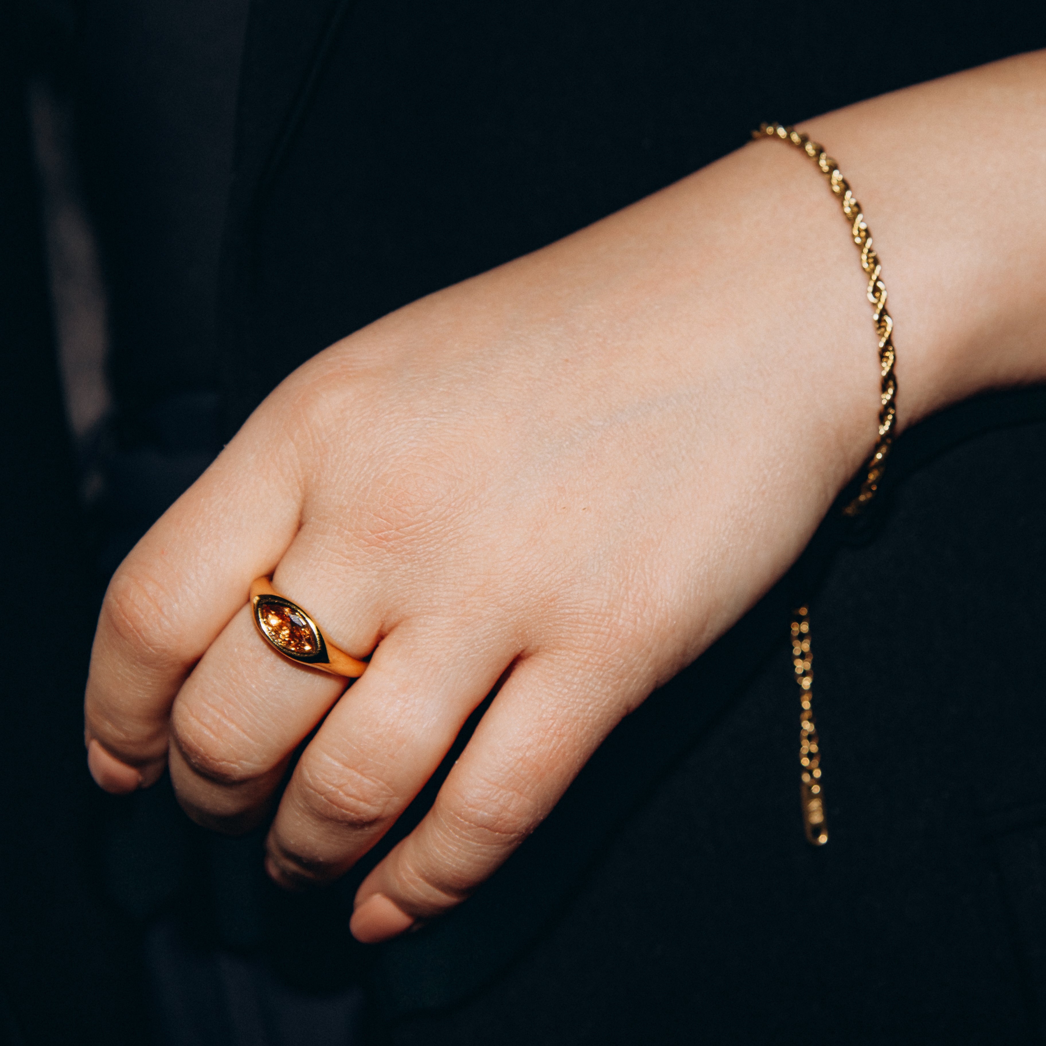 Bague Solène (Pierre champagne)