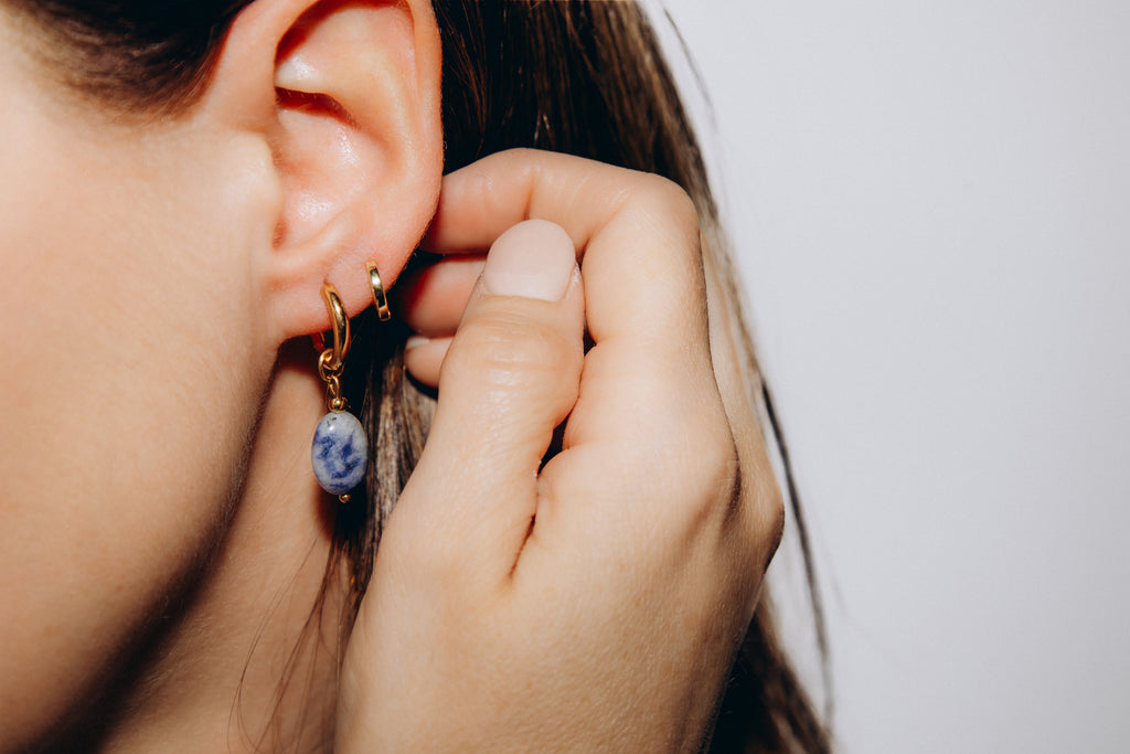 Boucles Lyséa  ( Nuances blanches et bleutées )