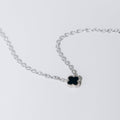 Collier trèfle noir (Argent)