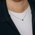 Collier trèfle noir (Doré)