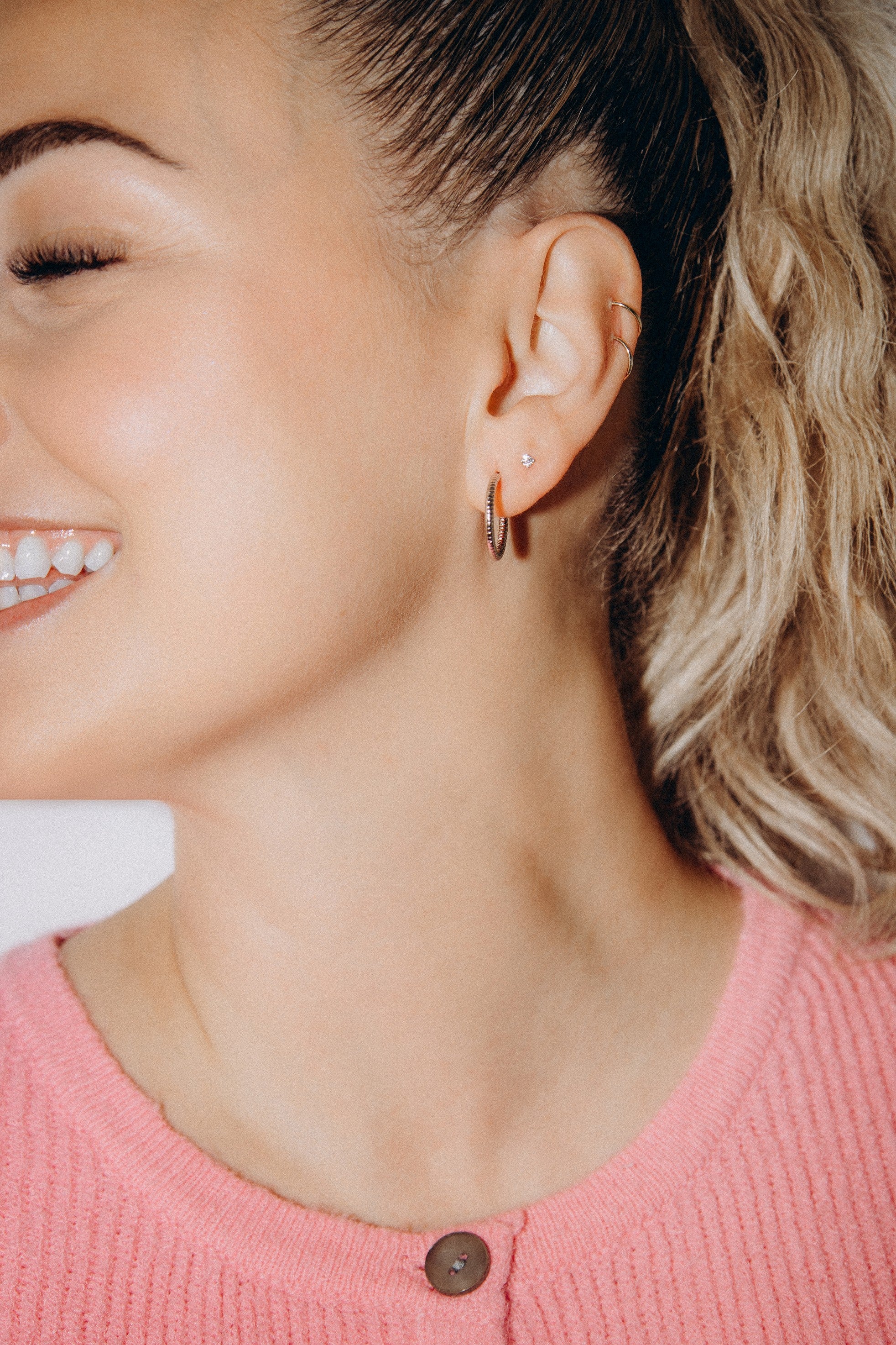 Anneaux texturés moyens (Argent)