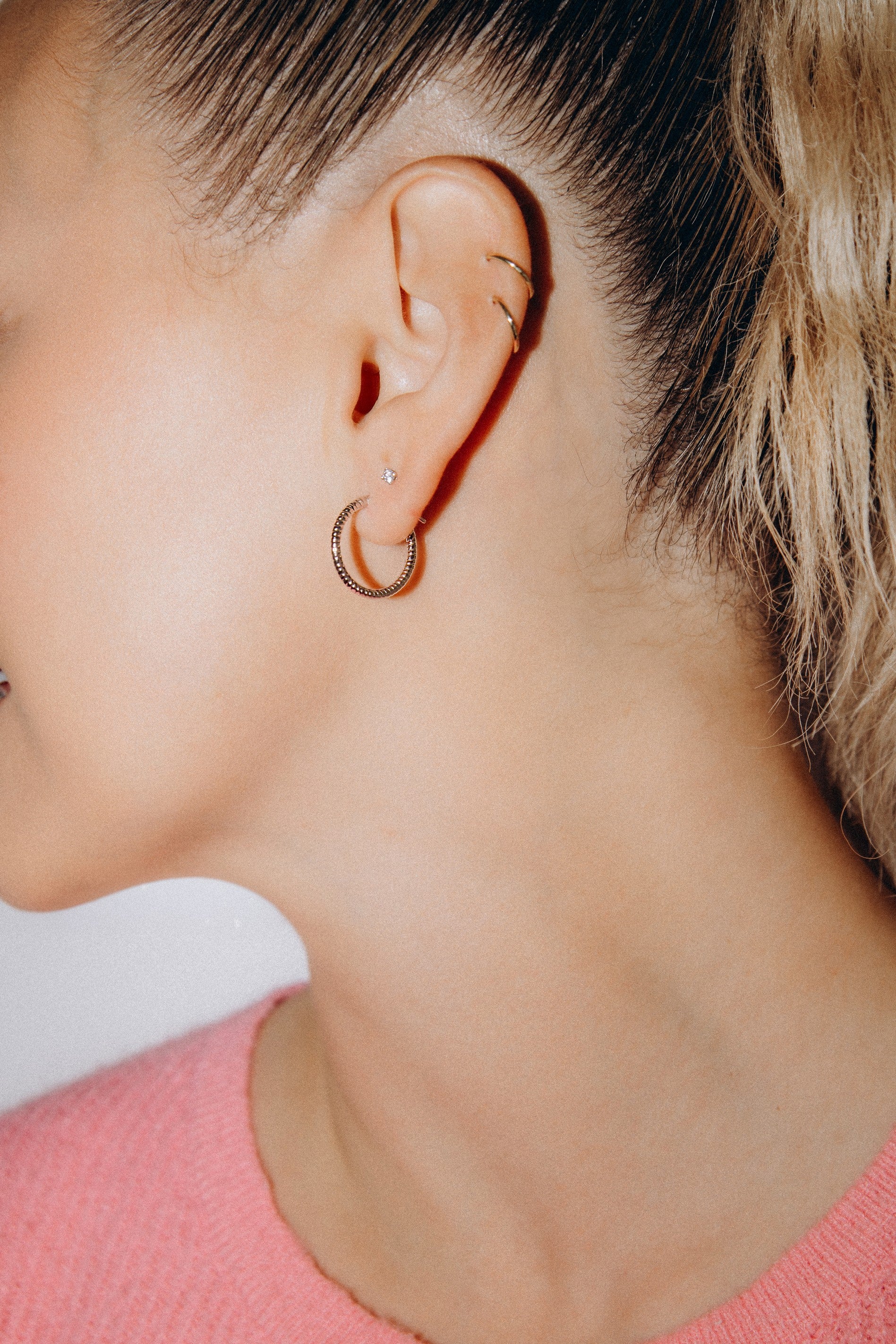 Anneaux texturés moyens (Argent)