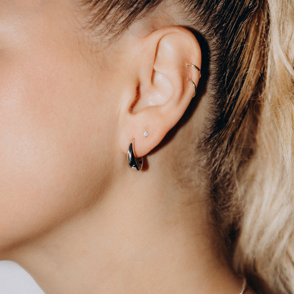 Anneaux larges dôme (Argent)