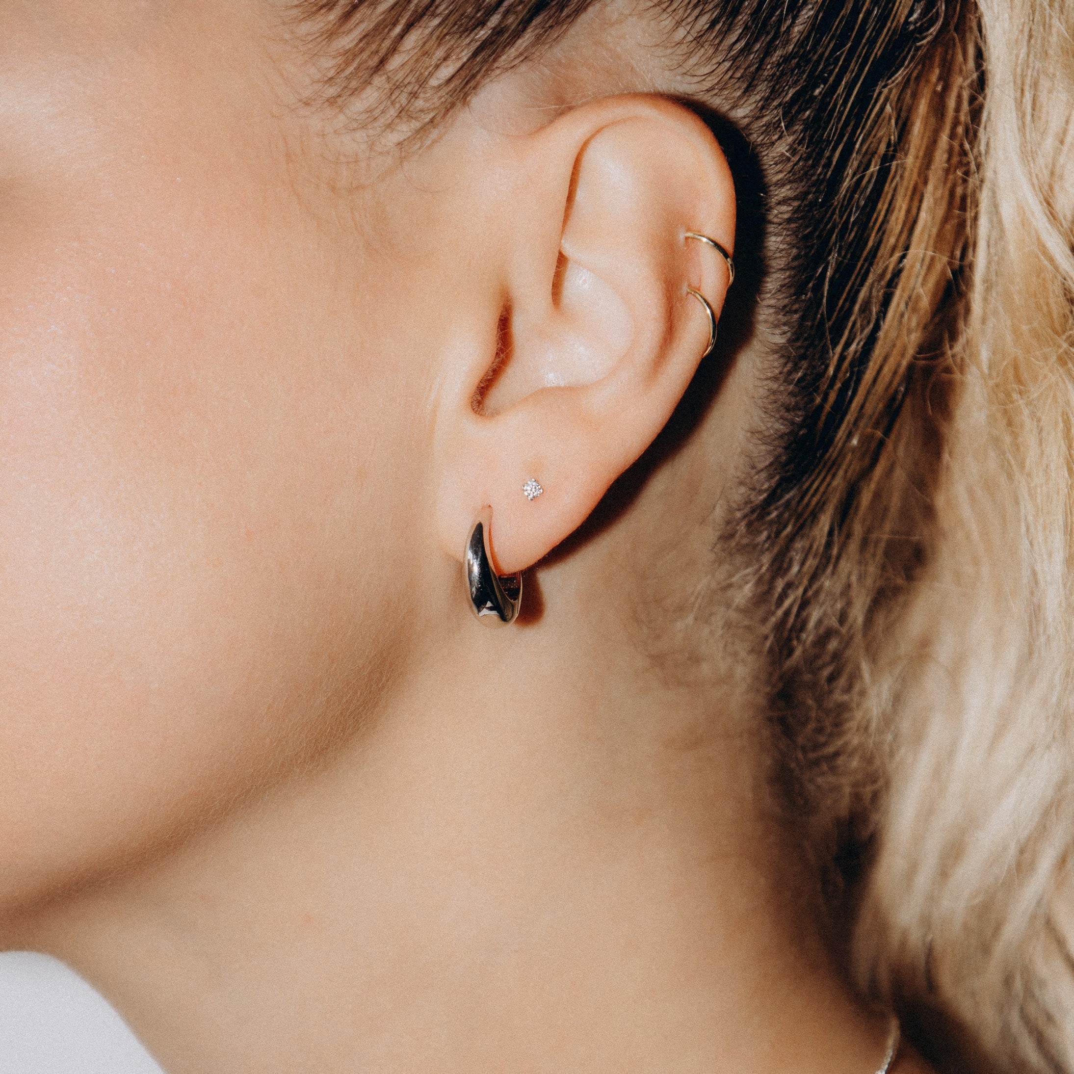 Anneaux larges dôme (Argent)