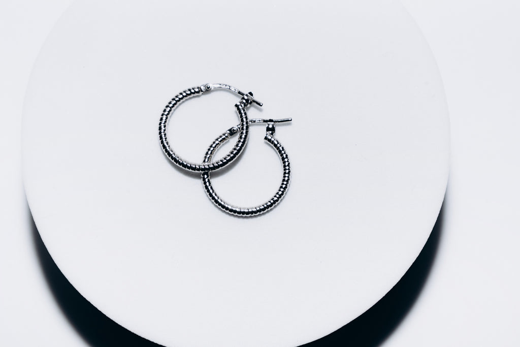 Anneaux texturés moyens (Argent)