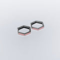 Huggies hexagonales argent & rose