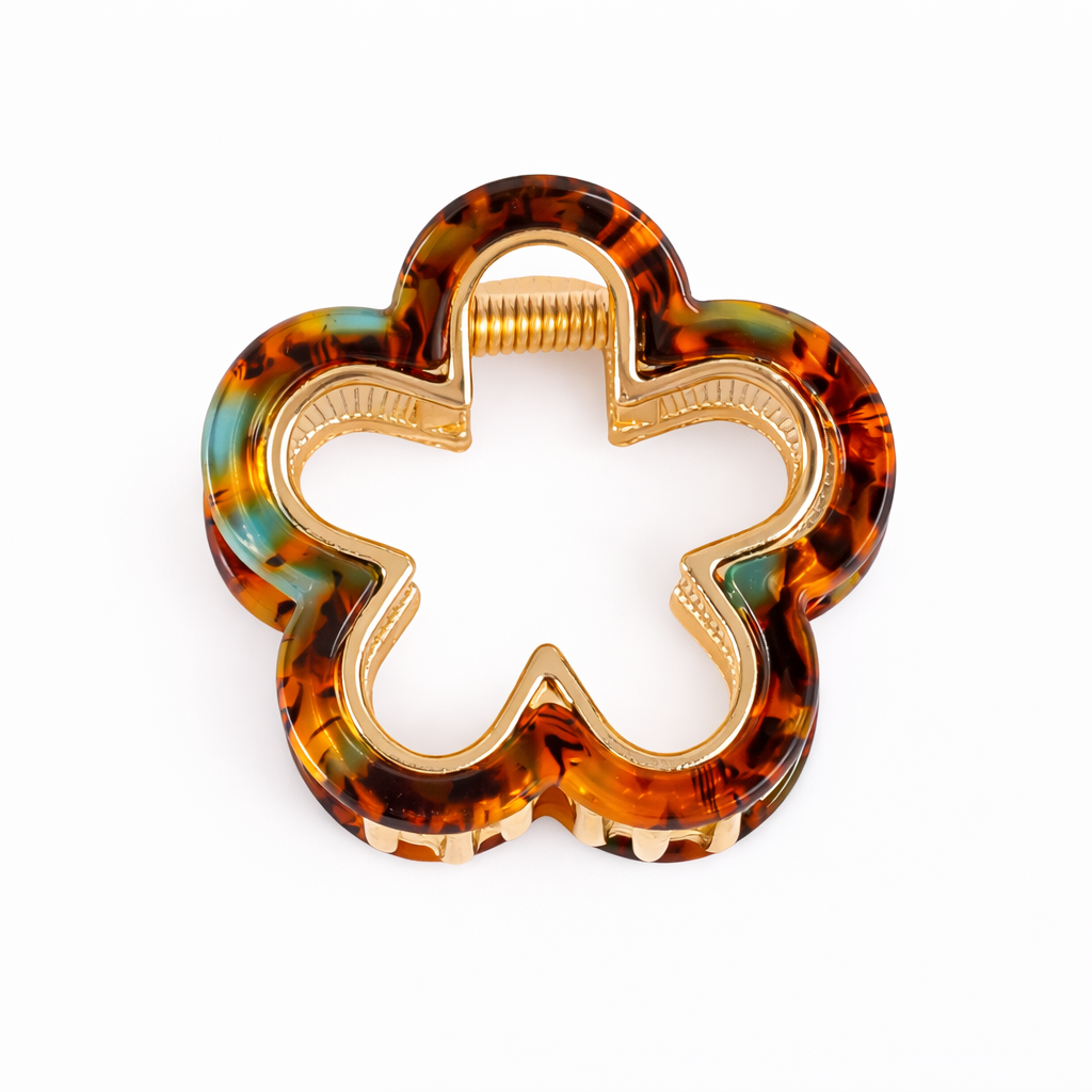 Pince à cheveux fleur - tortoise bleutée (Mars 2026)