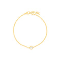 Bracelet trèfle blanc ( Doré )